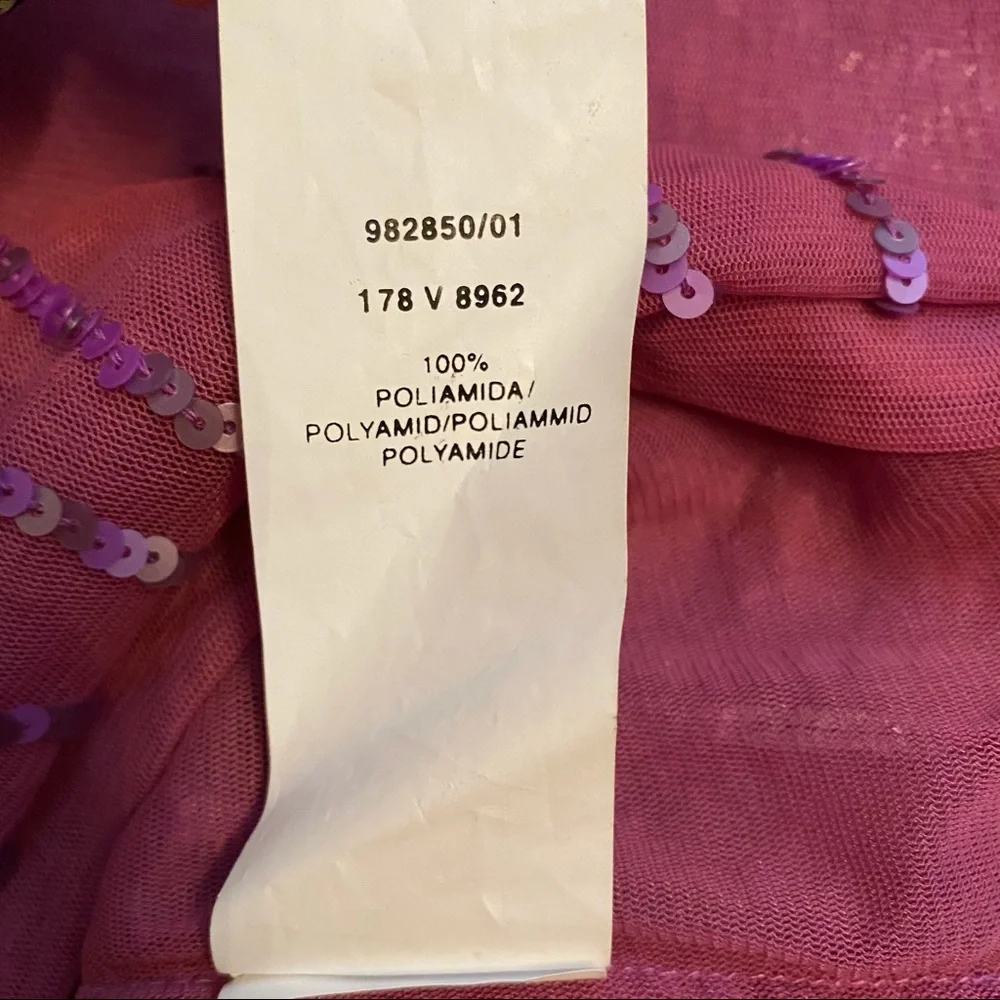 TINTORETTO TOP TANK SLEEVELESS PURPLE SEQUINS Size S